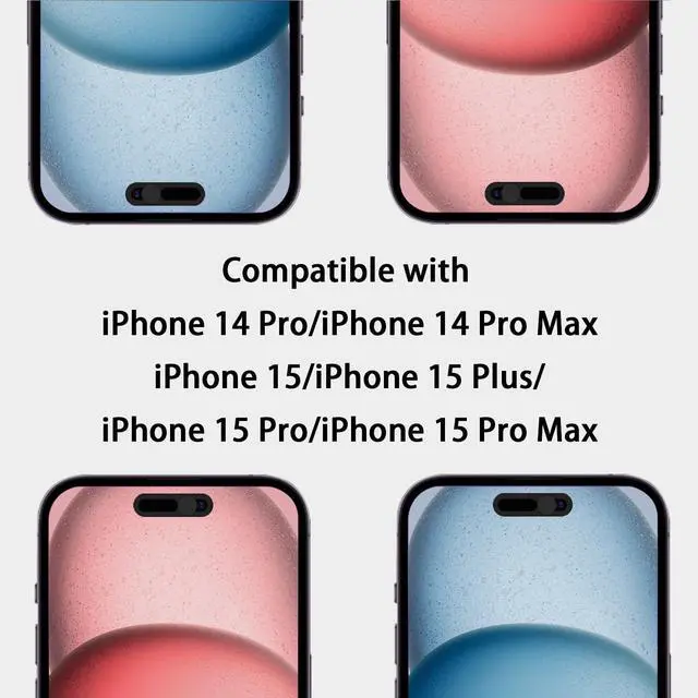 Alt view image 4 of 7 - Webcam Cover,Front Camera Cover Compatible for iPhone 15/15 Plus/15 Pro/15 Pro Max/14 Pro/14 Pro Max,Protect Privacy and Security,Not Affect Face ID, 2 Pack-Black