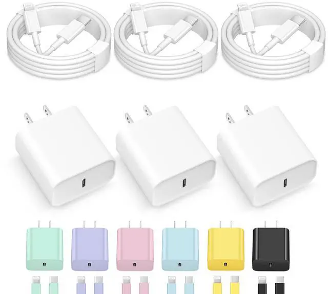 Main image of iPhone Charger Fast Charging 3-Pack 20W USB C Wall Charger with 6FT Super Fast Charger Cable Compatible with iPhone14/14 Pro Max/13/13Pro/12/12 Pro/11,iPad, White, SJXH-PD20W