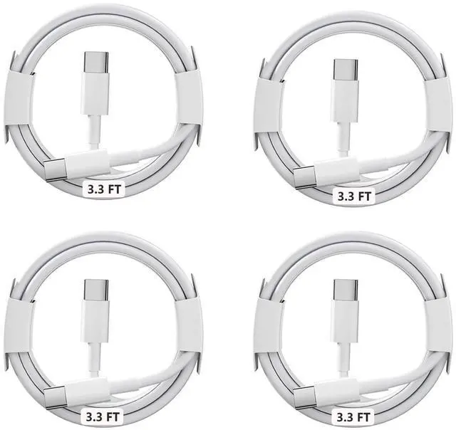 Main image of 60W USB C Charger Cable 3ft, 4-Pack USB C to USB C Cable Fast Charging, USB C to USB C Cord for MacBook Air, Compatible with iMac, iPhone 15, iPad Pro, Laptop, Samsung Galaxy S23, White