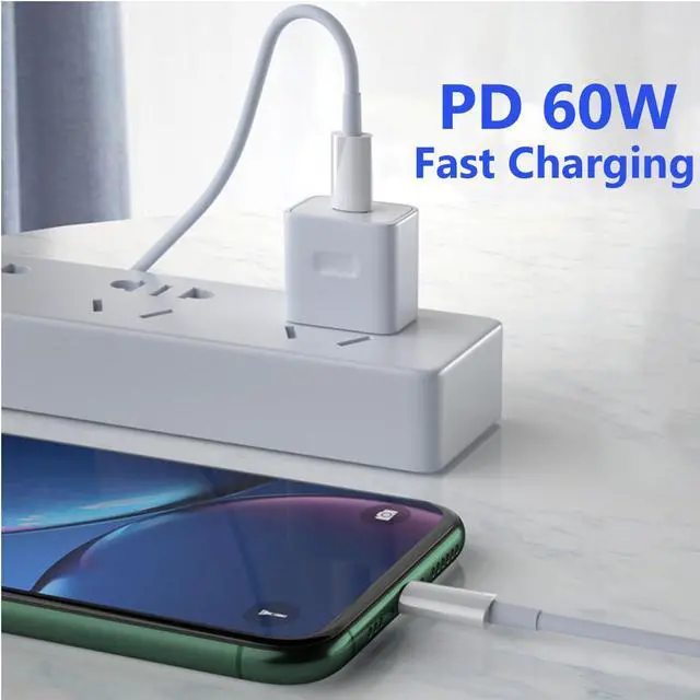Alt view image 2 of 7 - 60W USB C Charger Cable 3ft, 4-Pack USB C to USB C Cable Fast Charging, USB C to USB C Cord for MacBook Air, Compatible with iMac, iPhone 15, iPad Pro, Laptop, Samsung Galaxy S23, White
