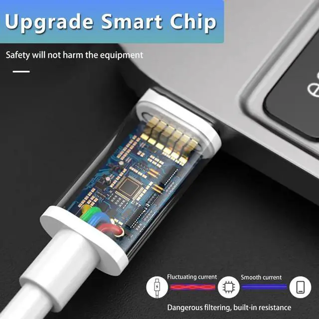 Alt view image 6 of 7 - 60W USB C Charger Cable 3ft, 4-Pack USB C to USB C Cable Fast Charging, USB C to USB C Cord for MacBook Air, Compatible with iMac, iPhone 15, iPad Pro, Laptop, Samsung Galaxy S23, White