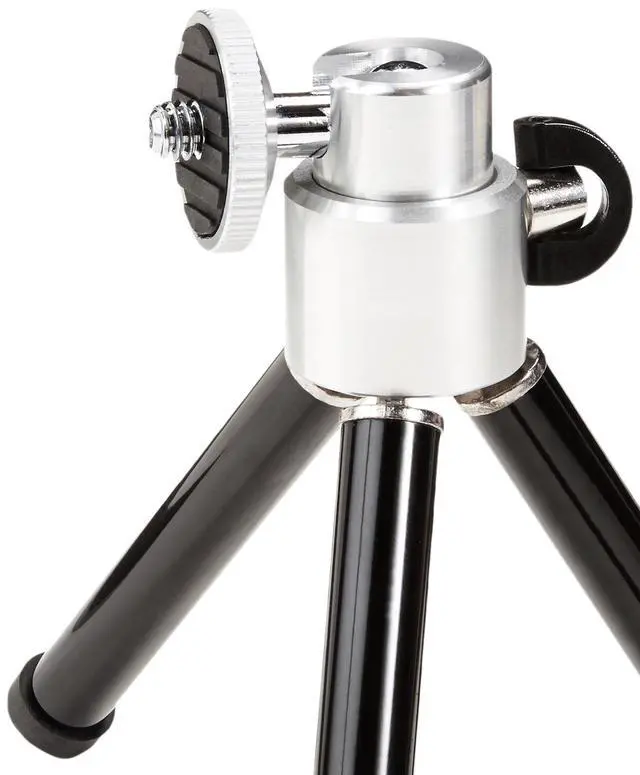 Alt view image 2 of 5 - Lightweight Portable Mini Travel Tripod with 360° Ball Head, Adjustable Height, Desktop, Black
