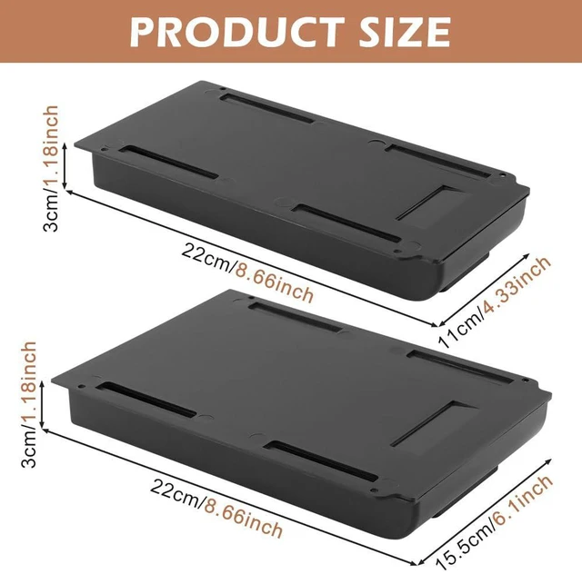 Alt view image 2 of 7 - 2 Pack Under Desk Drawer Organizer,Under Desk Drawer,Under Desk Storage Drawers,Desk Drawer Attachment,Desk Drawers Under Desk,Desk Side Storage,Attachable Desk Drawer(COLOR:black)