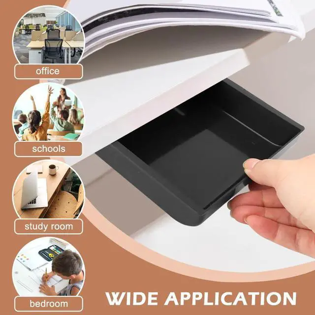 Alt view image 7 of 7 - 2 Pack Under Desk Drawer Organizer,Under Desk Drawer,Under Desk Storage Drawers,Desk Drawer Attachment,Desk Drawers Under Desk,Desk Side Storage,Attachable Desk Drawer(COLOR:black)