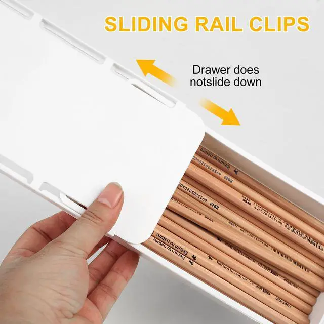 Alt view image 3 of 7 - 2pcs Under Desk Drawers - Self-Adhesive Hidden Undermount,under desk drawer