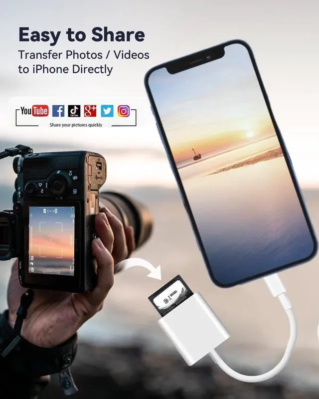 Alt view image 3 of 7 - USB C to SD Card Reader for iPhone 15 16 17, Apple MFi Certified USB Type C SD Card Adapter with SD MicroSD Memory Dual Slots for iPad/MacBook/Mac, High-Speed Trail Camera Viewer
