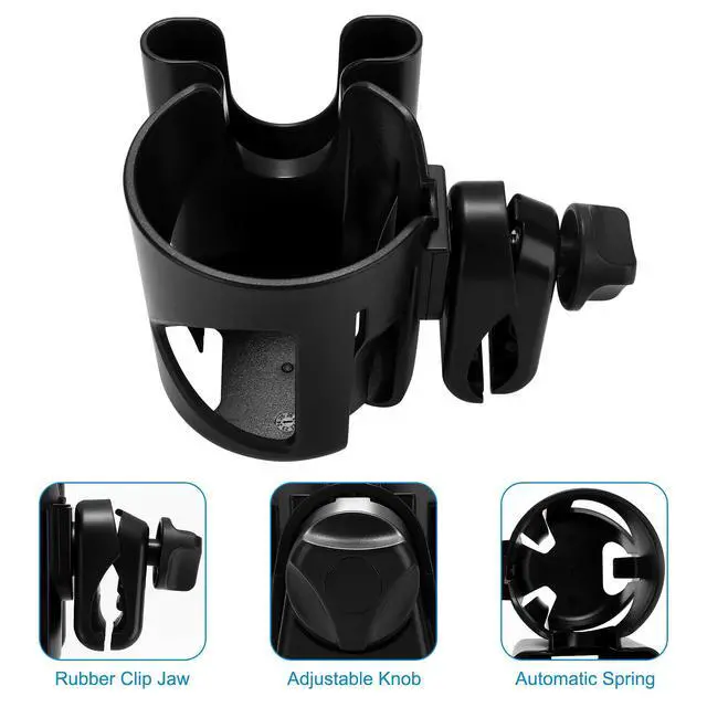 Alt view image 4 of 7 - Stroller Cup Holder, Universal Drinks Holder for Walker Wheelchair Bike