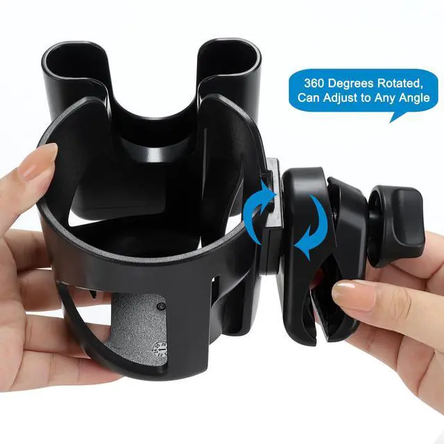 Alt view image 6 of 7 - Stroller Cup Holder, Universal Drinks Holder for Walker Wheelchair Bike