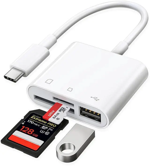 Main image of USB-C SD Card Reader - Type-C to SD/MicroSD Card Reader for iPhone 15/iPad/Mac/Laptop, iMac/iPad Pro/Air/Mini, MacBook Pro/Air, Galaxy
