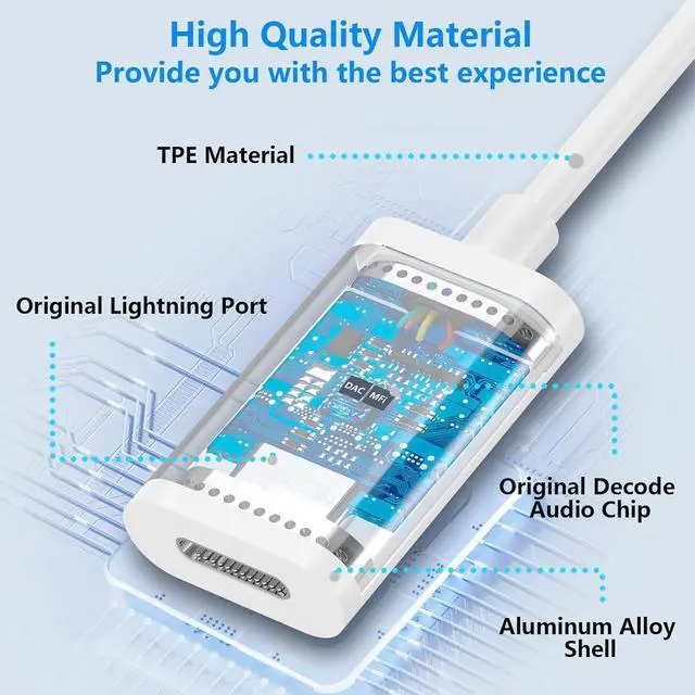 Alt view image 4 of 7 - USB C to Lightning Adapter Compatible with iPhone 17 16 15 Pro Max, 27W PD Fast Charging, Data Sync & Audio Output Support, Type C Male to Lightning Female Converter for iPad Air/Mini