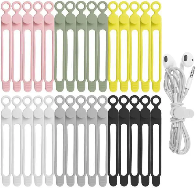 Main image of 30Pcs Silicone Cable Ties, Cord Organizer Cable Management