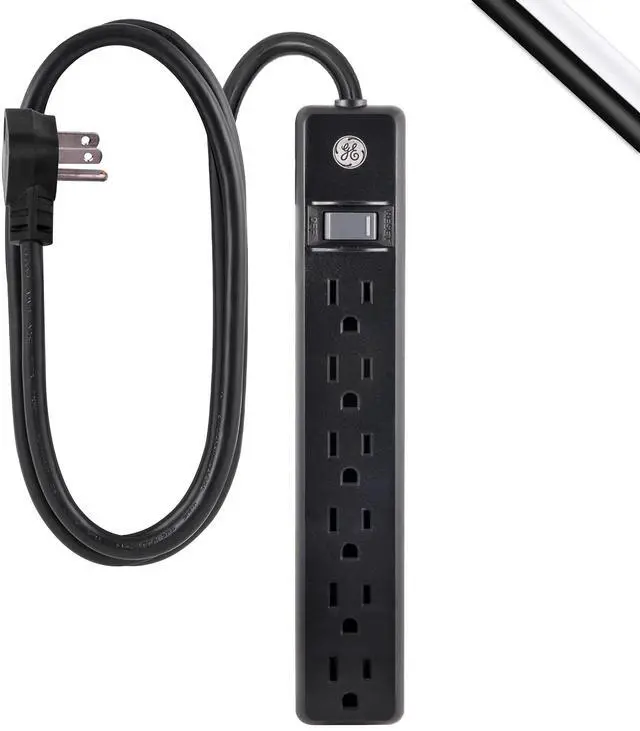 Alt view image 2 of 7 - Power Strip, 6 Outlet Extender, 7 Ft Extension Cord