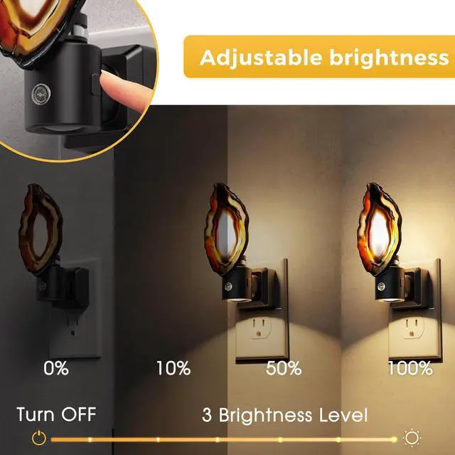 Alt view image 4 of 7 - Night Light, Night Lights Plug into Wall, Agate Nightlight