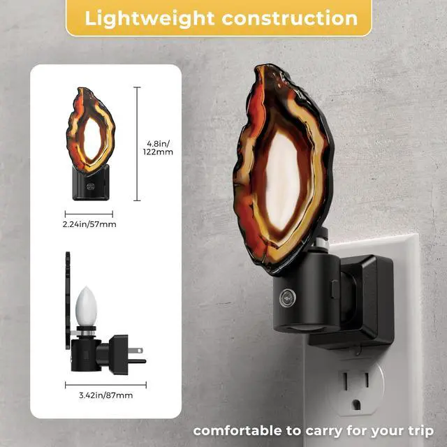 Alt view image 6 of 7 - Night Light, Night Lights Plug into Wall, Agate Nightlight
