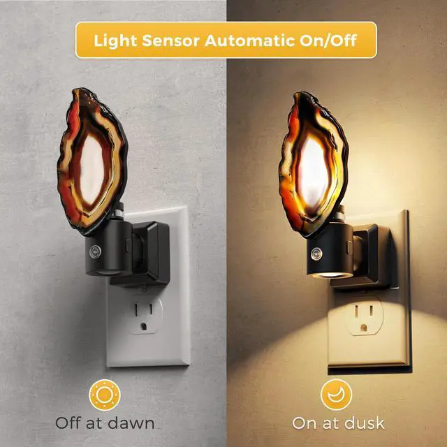 Alt view image 5 of 7 - Night Light, Night Lights Plug into Wall, Agate Nightlight