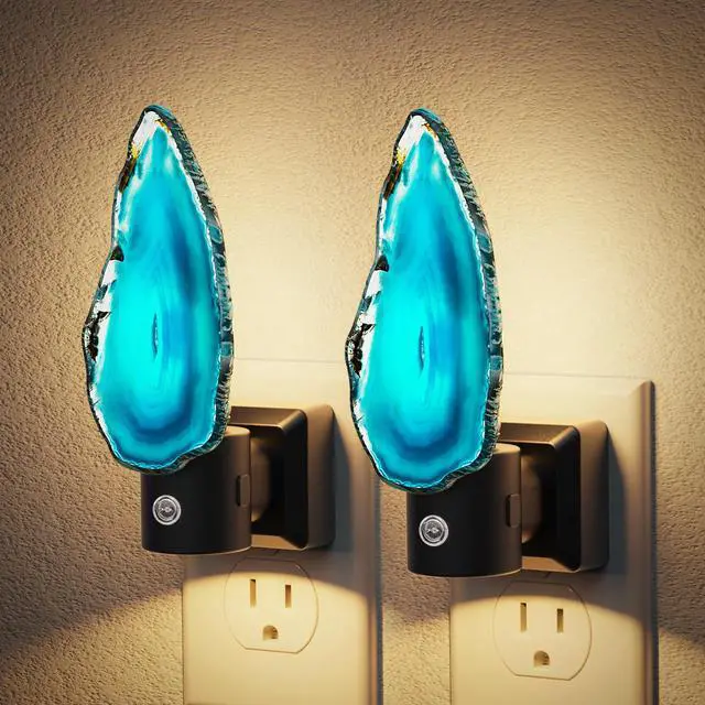 Main image of Night Lights Plug into Wall, 2 Pack Agate Night Light