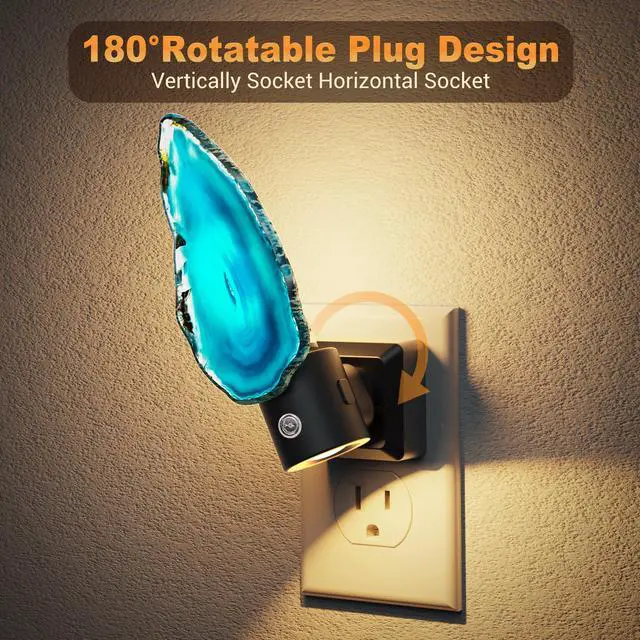 Alt view image 3 of 7 - Night Lights Plug into Wall, 2 Pack Agate Night Light