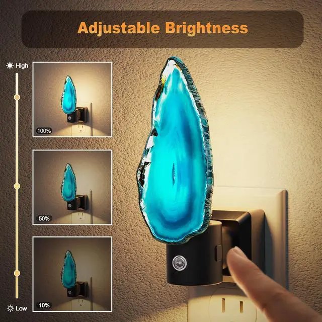 Alt view image 4 of 7 - Night Lights Plug into Wall, 2 Pack Agate Night Light