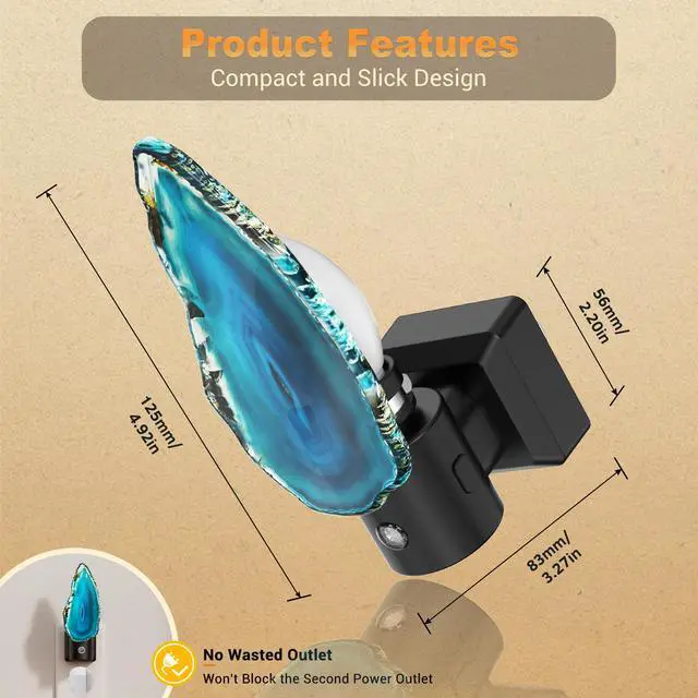 Alt view image 5 of 7 - Night Lights Plug into Wall, 2 Pack Agate Night Light