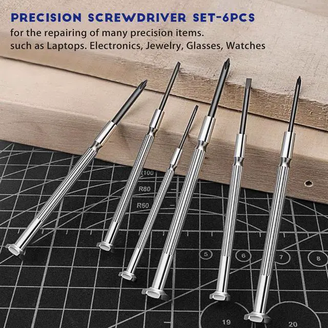 Alt view image 5 of 7 - 6PCS Precision Screwdriver Set, Flathead & Phillips Screw Repair Kit for Electronics & Small Items Laptops, Watches, Phones, Computers, Doorbells, Toys, Glasses