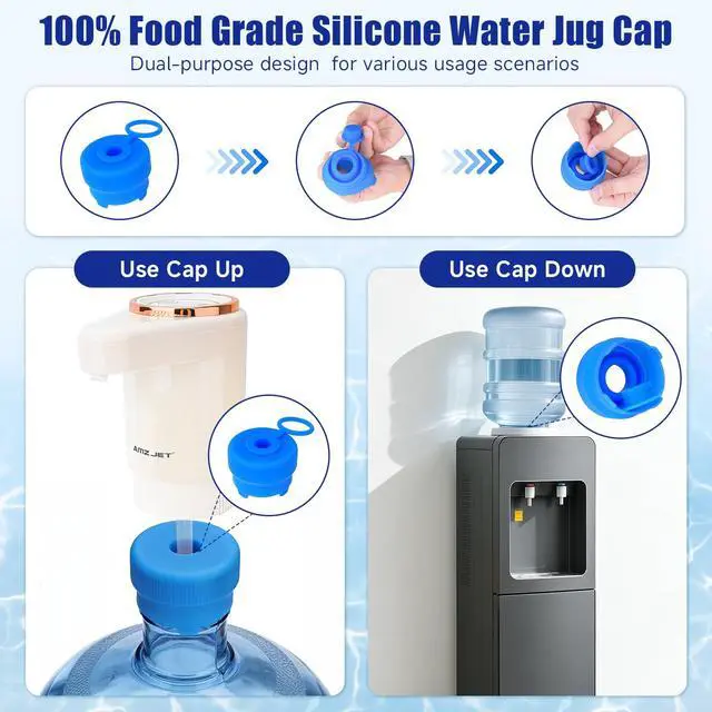 Alt view image 7 of 7 - Water Dispenser for 5 Gallon Bottle, Electric Water Bottle Pump with Water Jug Cap, Powerful Flow, USB Rechargeable Automatic for Home, Office, Camping-Beige