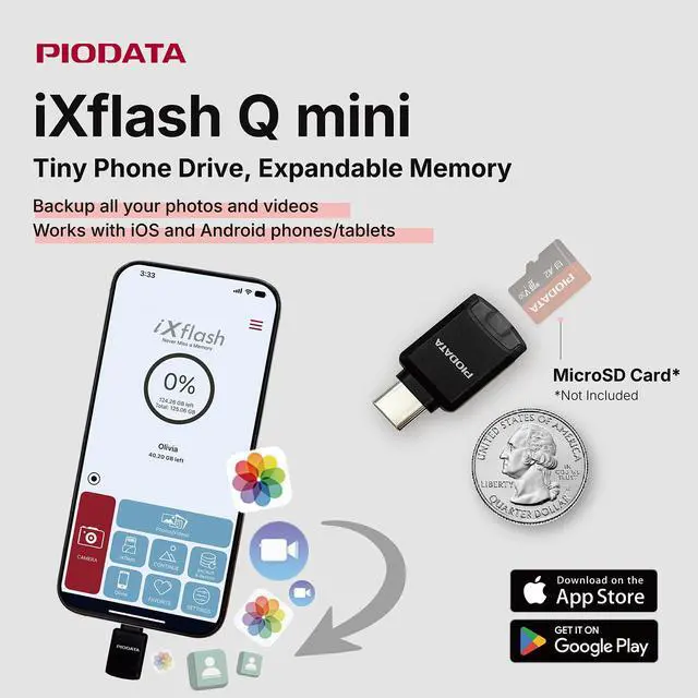Alt view image 3 of 7 - MFi USB-C MicroSD Card Reader for iPhone, iPad & Android - Black