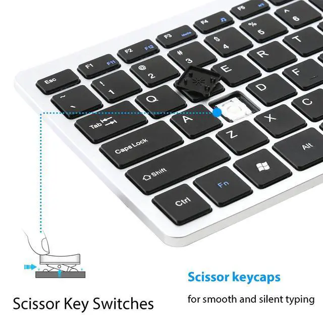 Alt view image 2 of 7 - Upgraded PC Computer Laptop Mini USB Wired Keyboard for Mac and Windows 78 Scissor Keys Small Super Thin Compact Multimedia Keyboard