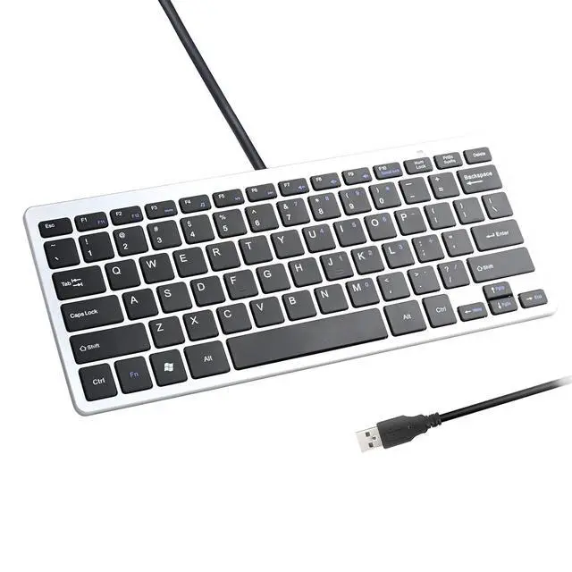 Alt view image 6 of 7 - Upgraded PC Computer Laptop Mini USB Wired Keyboard for Mac and Windows 78 Scissor Keys Small Super Thin Compact Multimedia Keyboard