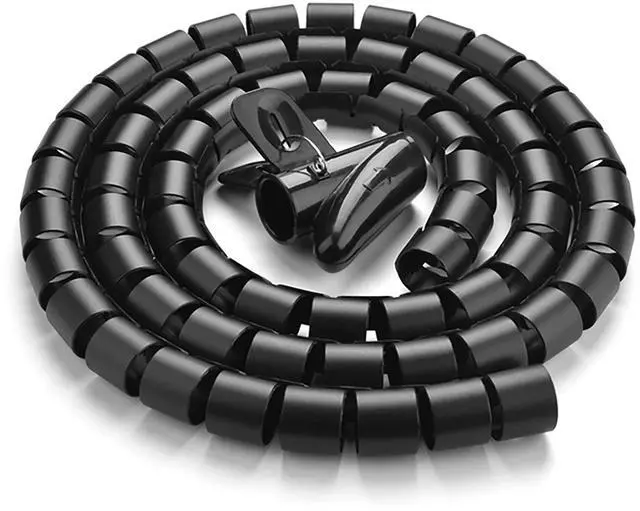 Main image of 10FT Cable Management Sleeve EZ Cord Bundler 1" Diameter w/Zip Clip Zipper Wire Wrap Cord Organizer Cable Tube Hider Flexible & Expandable Home & Office Wire Concealer for PC TV Computer Cinema
