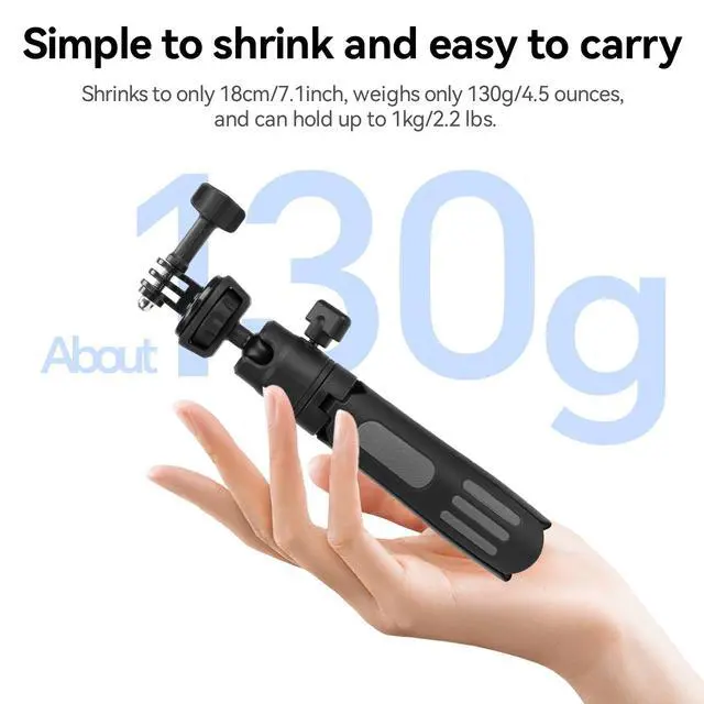 Alt view image 7 of 7 - Lightweight Mini Tripod for Camera/Phone/Webcam & Selfie Stick(18-45cm), 360° Phone Clip & Cold Shoe Mounts - for iPhone/Samsung/GoPro/DJI/Canon/Sony Cameras/Lights