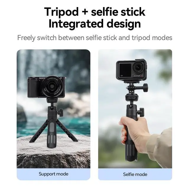 Alt view image 6 of 7 - Lightweight Mini Tripod for Camera/Phone/Webcam & Selfie Stick(18-45cm), 360° Phone Clip & Cold Shoe Mounts - for iPhone/Samsung/GoPro/DJI/Canon/Sony Cameras/Lights