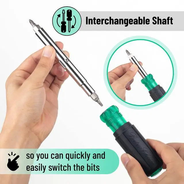 Alt view image 4 of 7 - Multi-Bit Screwdriver/Nut Driver, All in One Multitool