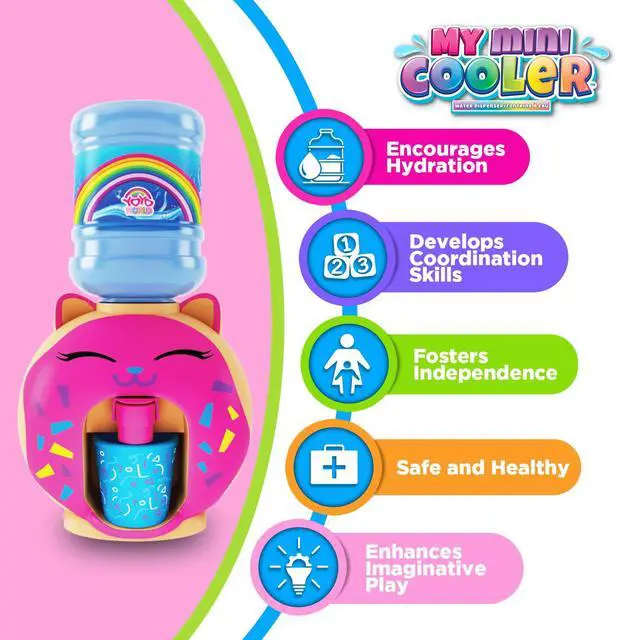 Alt view image 2 of 7 - Tiny Water Dispenser Machine for Dollhouse Furniture, Juice, Beverage | Miniature Desktop Water Dispenser, Best Gift for Boys and Girls (Doughnut)