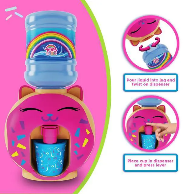 Alt view image 4 of 7 - Tiny Water Dispenser Machine for Dollhouse Furniture, Juice, Beverage | Miniature Desktop Water Dispenser, Best Gift for Boys and Girls (Doughnut)