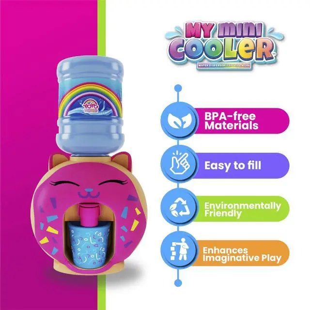 Alt view image 3 of 7 - Tiny Water Dispenser Machine for Dollhouse Furniture, Juice, Beverage | Miniature Desktop Water Dispenser, Best Gift for Boys and Girls (Doughnut)