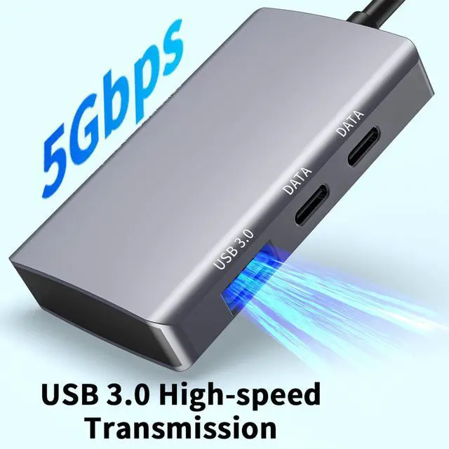 Alt view image 4 of 7 - 6-in-1 CF/SD/TF Card Reader with Dual USB-C Hub - USB 3.0 Card Reader Adapter for Computer/Android/Micro SD/, Memory Stick Pro Duo Adapter, 5Gbps High-Speed Data Transfer