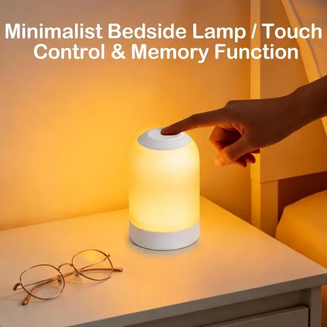 Alt view image 3 of 7 - Rechargeable Night Light, Portable Bedside Lamp, Touch Dimmable Table Lamp for Nightstand, Reading & Nursery, 3 Color Temperatures, USB Rechargeable