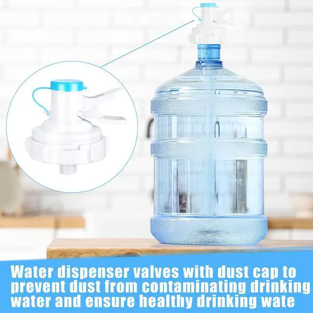 Alt view image 7 of 7 - 4 Pack Water Dispenser Valve 5 Gallon Water Dispenser Valve Cap Bottle Spout Reusable Plastic Spigot Faucet with Spigot Cap for 55 mm Crown Top Drinking Bottle