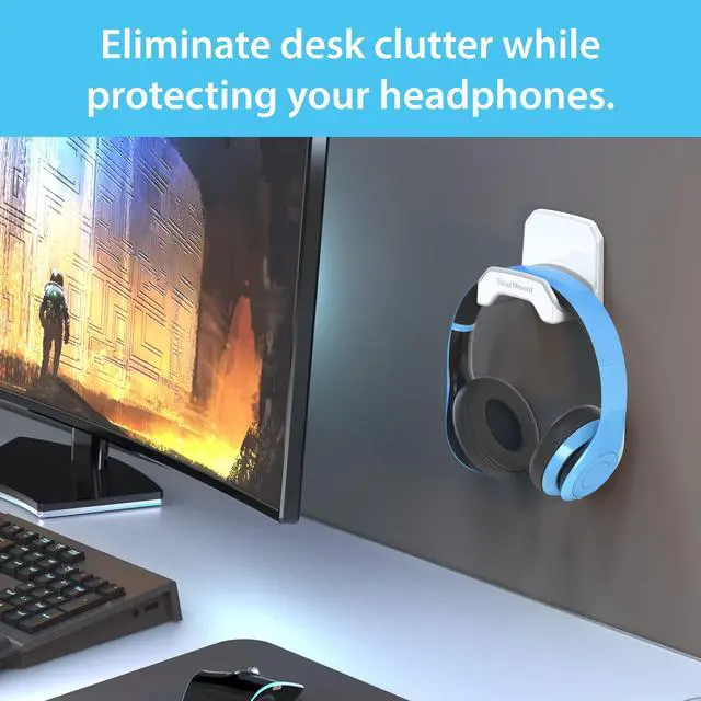 Alt view image 2 of 6 - Gaming Headset Hanger Removable Adhesive Strips (White)
