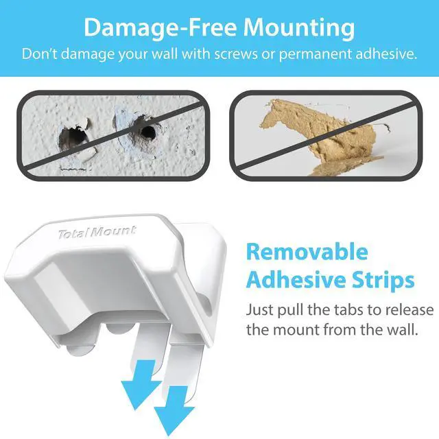 Alt view image 3 of 6 - Gaming Headset Hanger Removable Adhesive Strips (White)