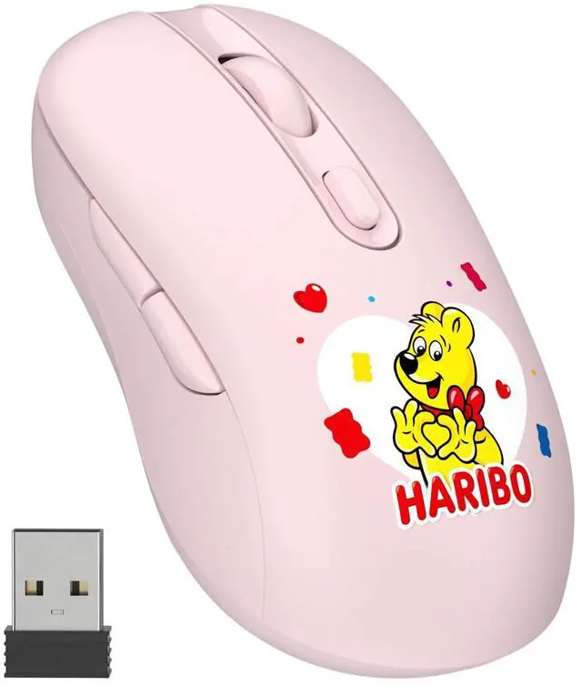 Main image of Haribo Wireless Mouse, Bluetooth 3.0/5.0 & 2.4GHz, Adjustable DPI, Multi-Device Pairing, Compact Gummy Bear Style for Laptop, Desktop, PC