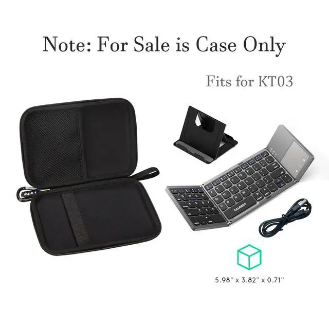 Alt view image 2 of 7 - Hard Travel Carrying Case for Samsers Foldable Bluetooth Keyboard, Storage EVA Case Compatible with Samsers Touchpad Portable Wireless Keyboard KT03 (Case Only)
