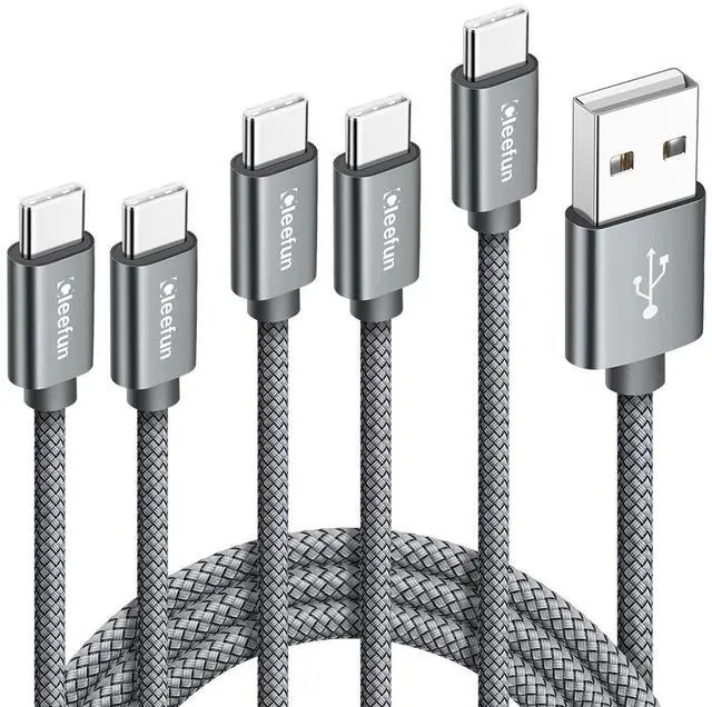 Main image of USB to USB C Cable, 5-Pack, 3/3/6/6/10 ft Fast Charger Cord Type C