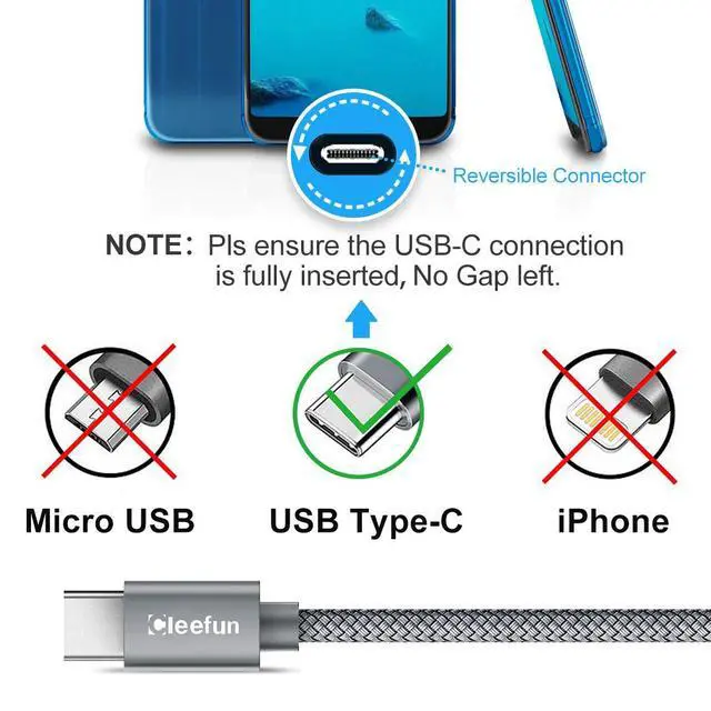 Alt view image 6 of 7 - USB to USB C Cable, 5-Pack, 3/3/6/6/10 ft Fast Charger Cord Type C