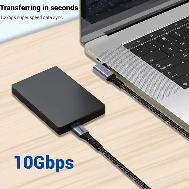 Alt view image 4 of 7 - USB C to USB C Cable 3.1 Gen 2 Right Angle, 3.3ft 2 Packs