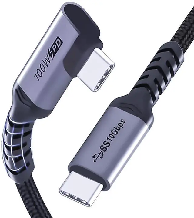 Main image of USB C to USB C Cable 3.1 Gen 2 Right Angle, 3.3ft 2 Packs