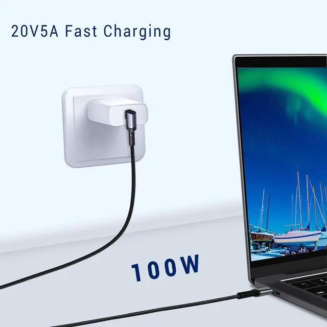 Alt view image 3 of 7 - USB C to USB C Cable 3.1 Gen 2 Right Angle, 3.3ft 2 Packs