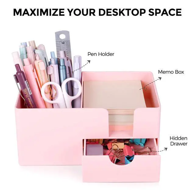 Alt view image 3 of 7 - Small Desk Organizer with Drawer