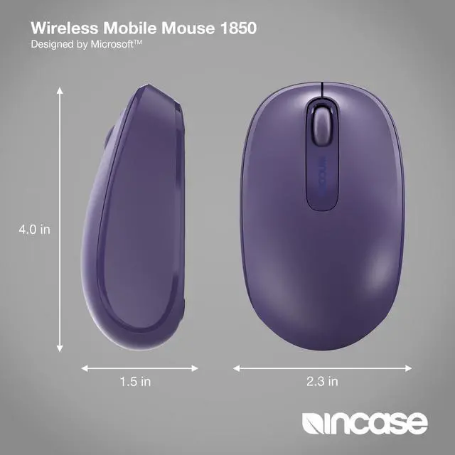 Alt view image 4 of 7 - Wireless Mobile Mouse 1850 Designed by Microsoft Compact, Comfortable, Right/Left Hand Use, 6-Month Battery Life, Nano Transceiver, Works with Mac/Windows 8/10/11 (Purple)