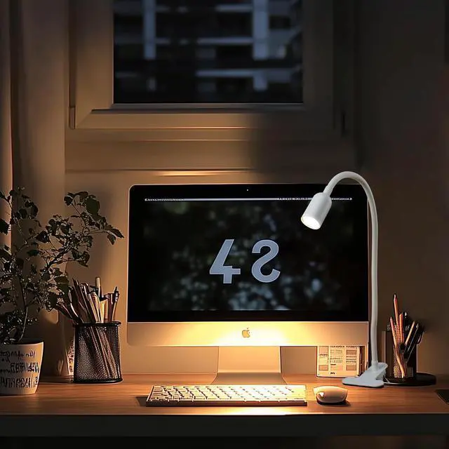 Alt view image 7 of 7 - LED Reading Lights for Bed Headboard, Clip on Spotlight Lamp for Desk, Dorm Bed, Dimmable USB Clamp Book Light with Flexible Gooseneck, Change Color Temperature 3000/4000/6000K